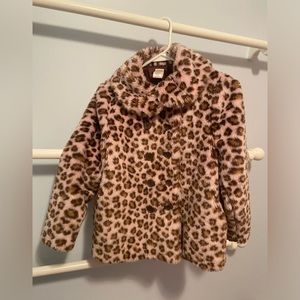 Girls Gorgeous Gymboree Pink & Brown Faux Leopard Print Coat